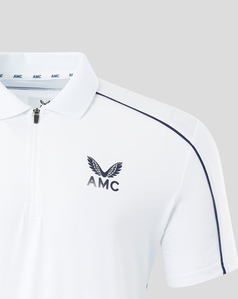 White AMC Active Technical Polo