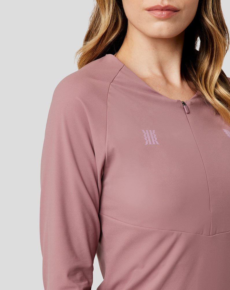 Women's Mauve Castore x Reiss Ava Zipped Ribbed T-Shirt