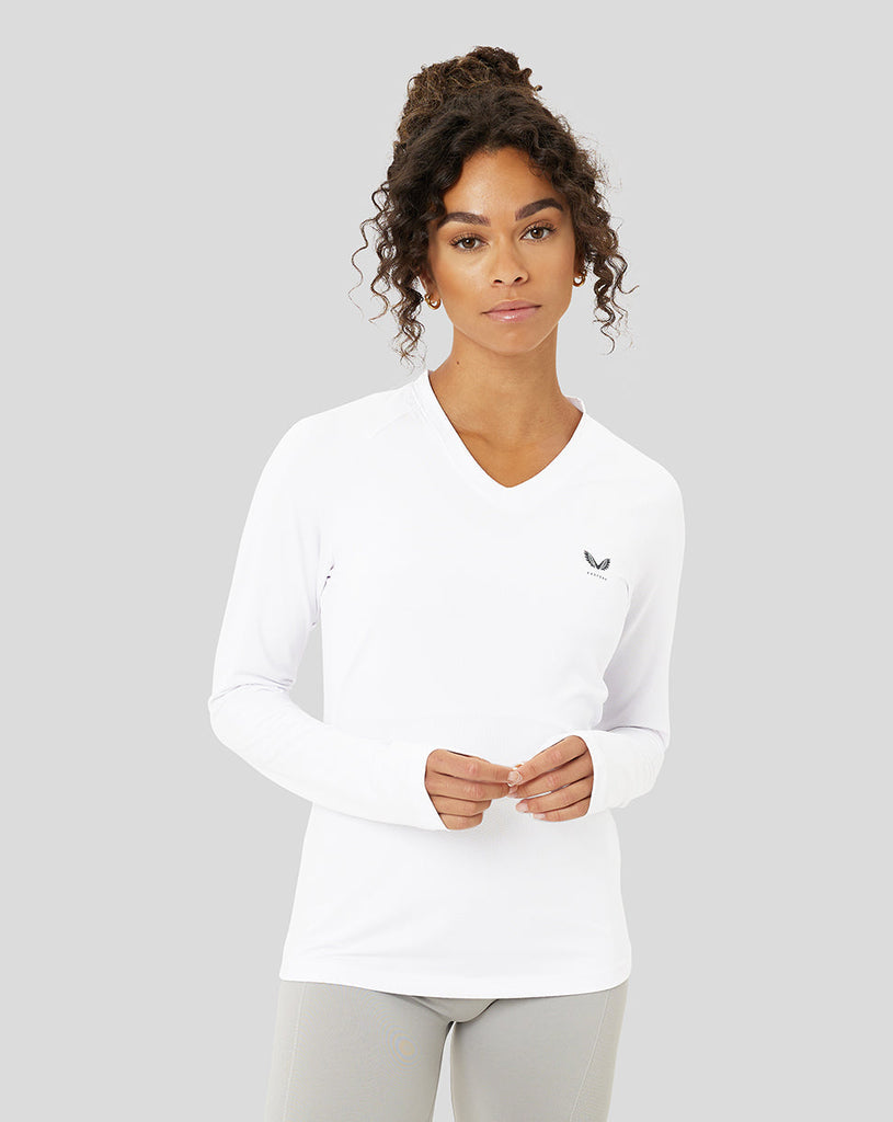Women's White Protek Long Sleeve T-Shirt