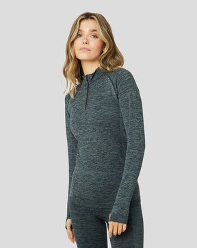 Women Sweatshirts Half Zip Casual Standing Neck Thumb Hole Plush