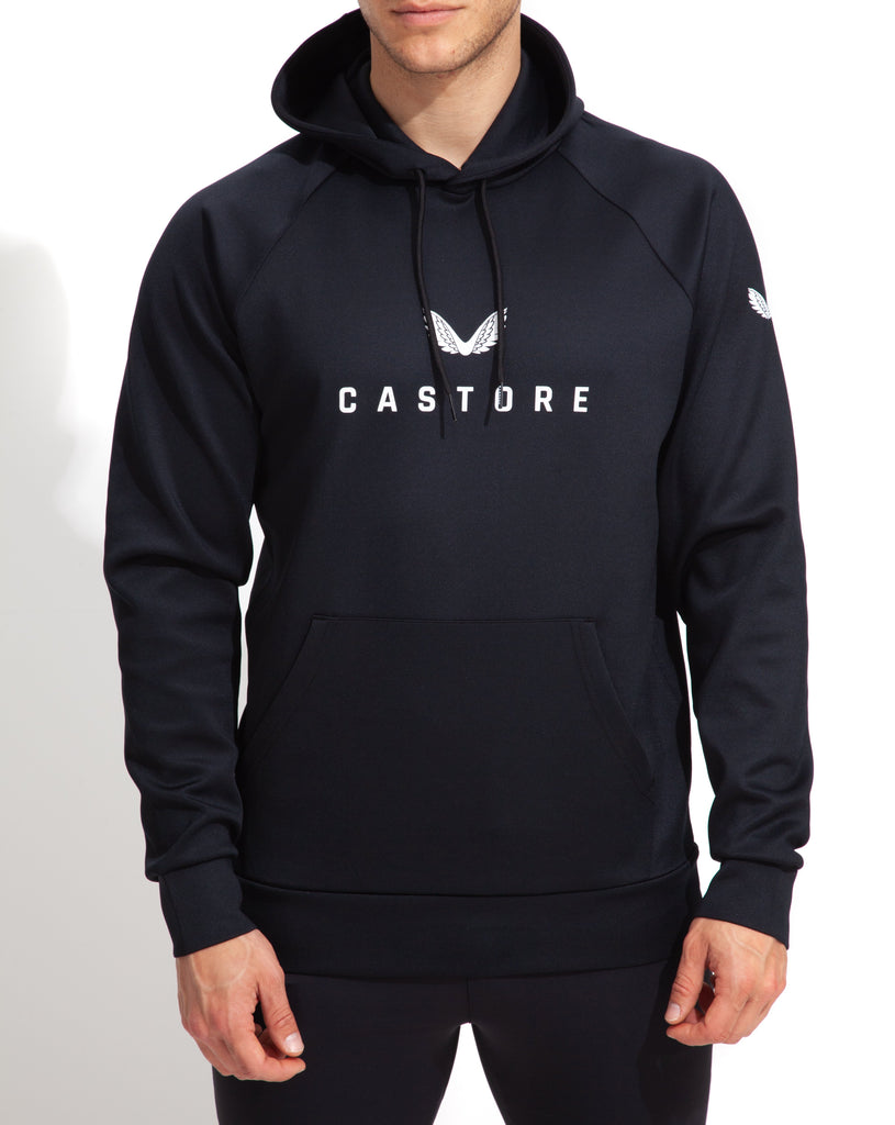 Black Castore logo sports hoodie