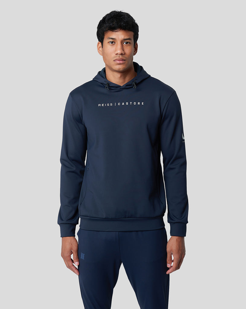 Navy Reiss x Castore waterproof hoodie