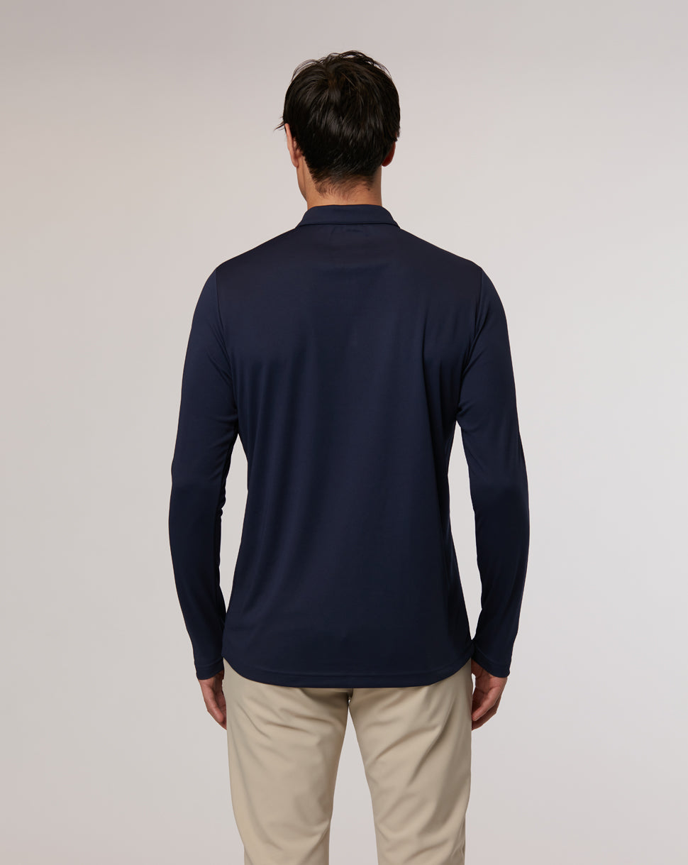 Peacoat Long Sleeve Golf Polo