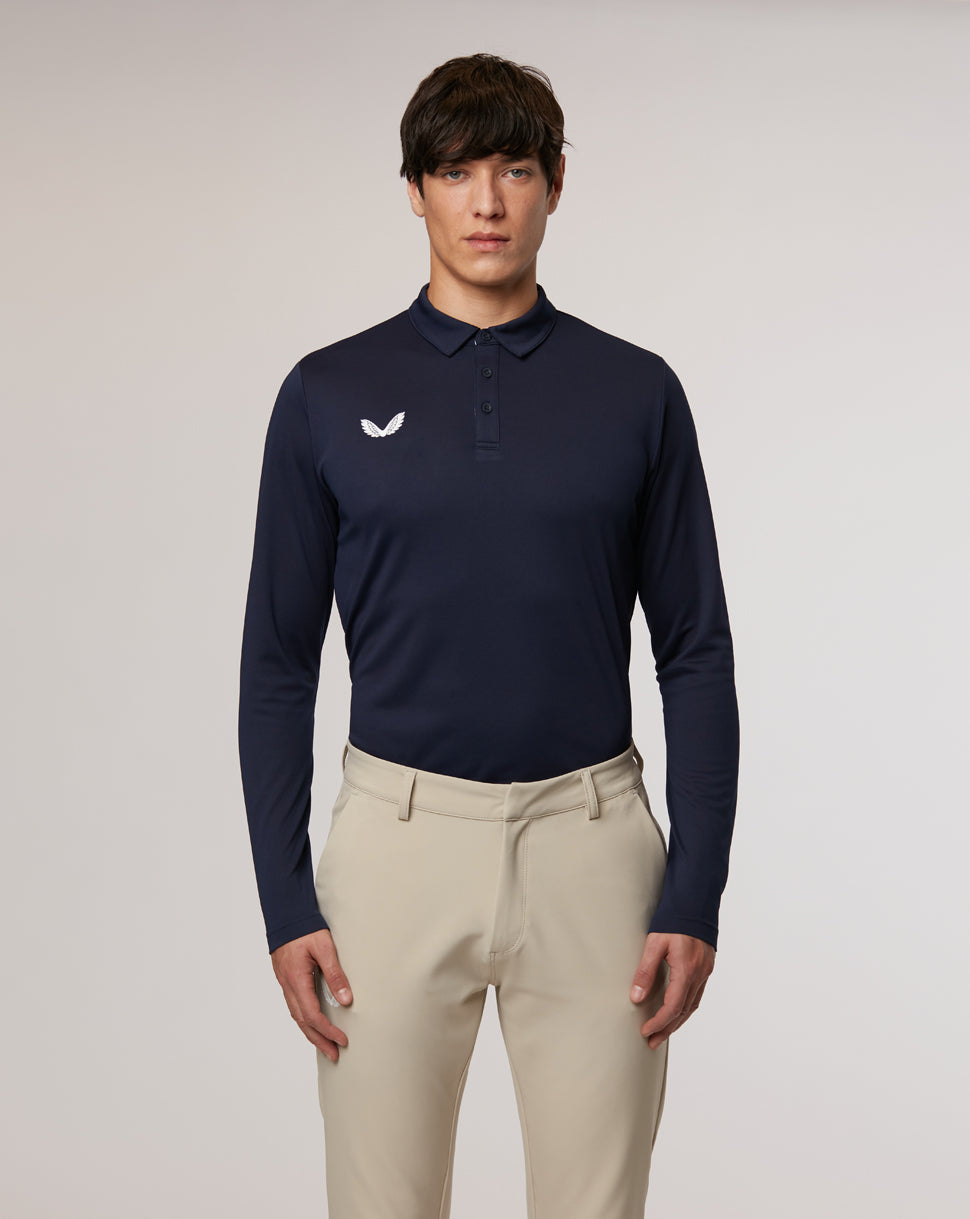 Peacoat Long Sleeve Golf Polo