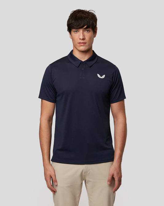 Man in Peacoat Navy Performance Short Sleeve Polo Shirt