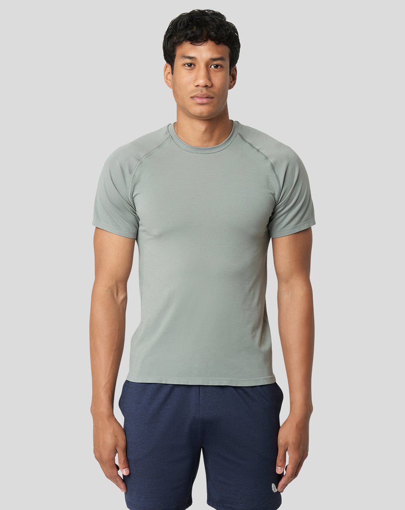 Grey Men's Seamless Short Sleeve T-Shirt