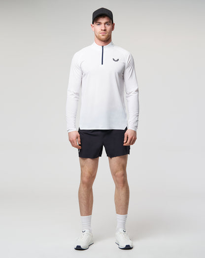 White Vent Zip Running Tee