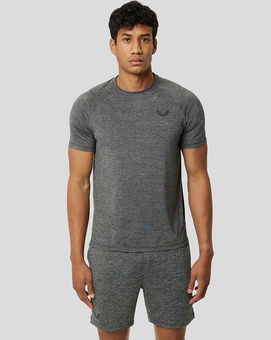 Sharkskin Mesh and Marl Carbon Tee