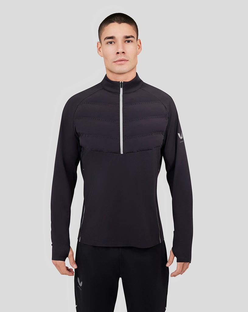 Black hybrid reflective running jacket