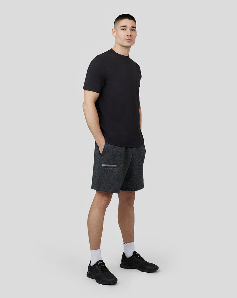 Black Marl Graphic 6" Sweat Shorts