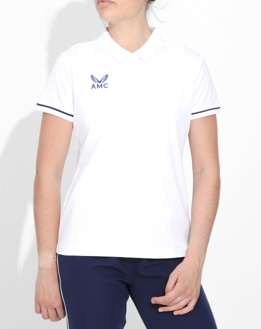 White AMC Core Women's Tennis Training Polo Shirt