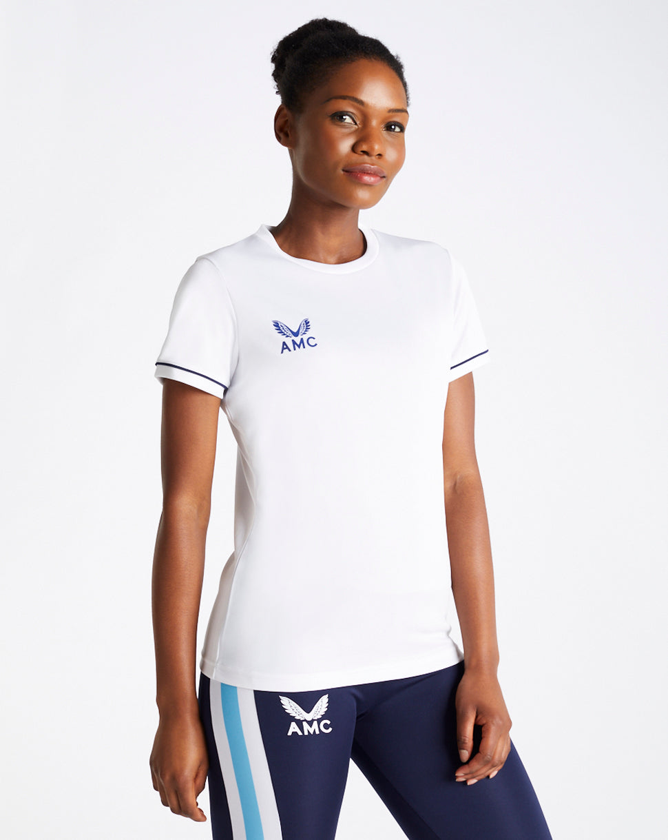 White AMC Core Women's Tennis Training T-shirt