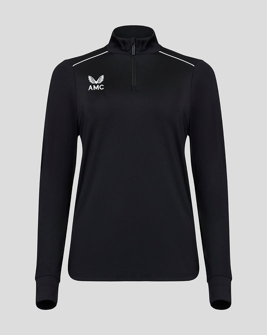 Womens black AMC tennis 1/4 zip top