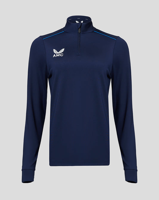 Womens Navy AMC tennis 1/4 zip top