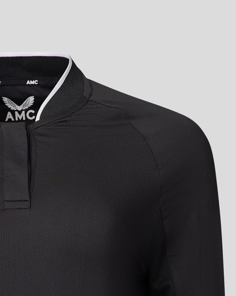 Women's Black/White AMC Long Sleeve Polo