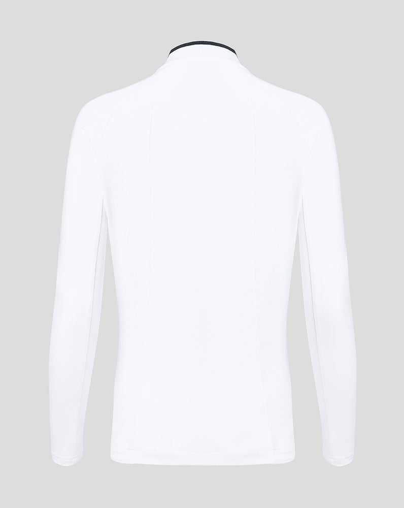 Women's White/Black AMC Long Sleeve Polo