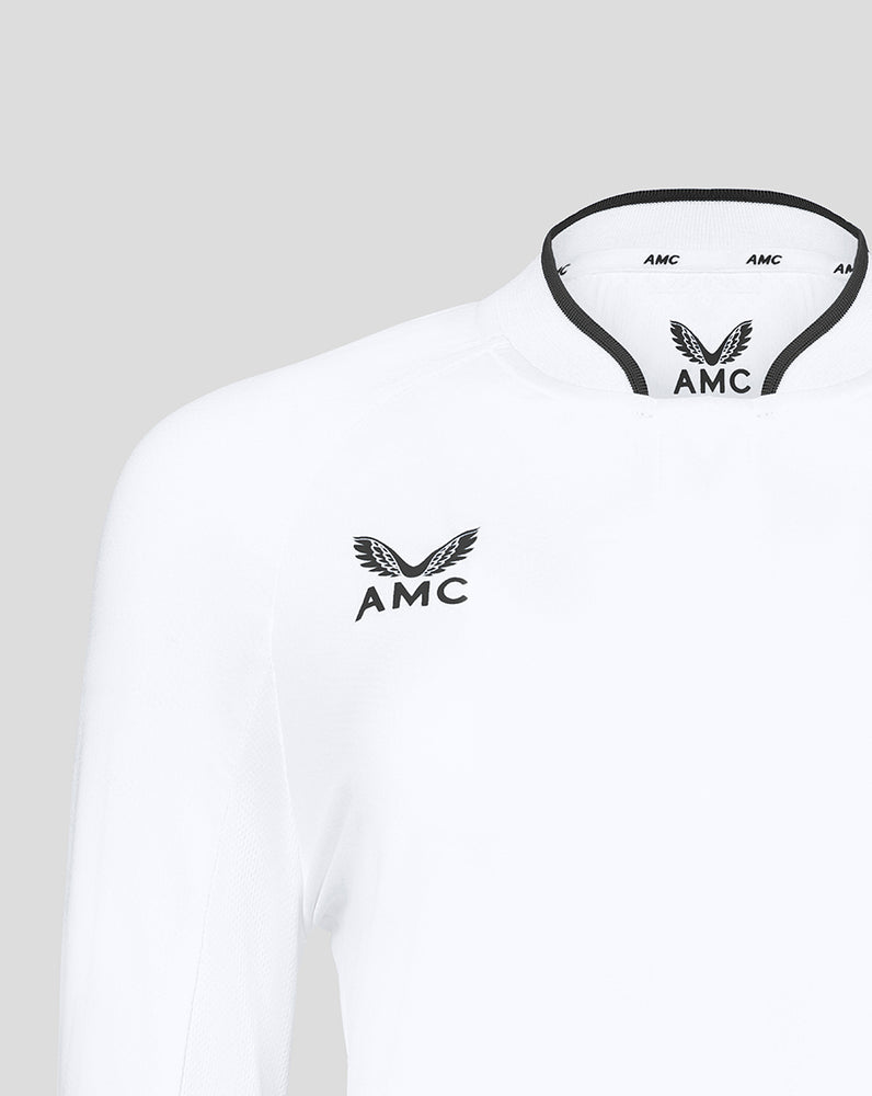 Women's White/Navy AMC Long Sleeve Polo