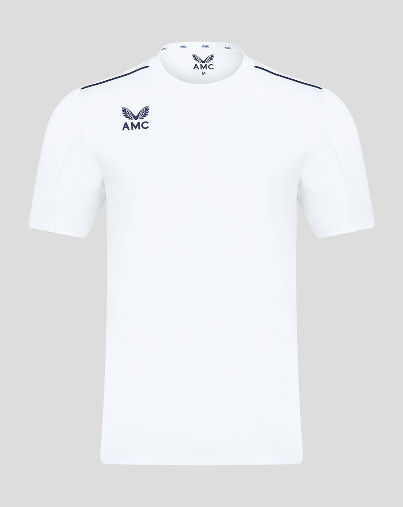 Mens white AMC short sleeve tennis training t shirt