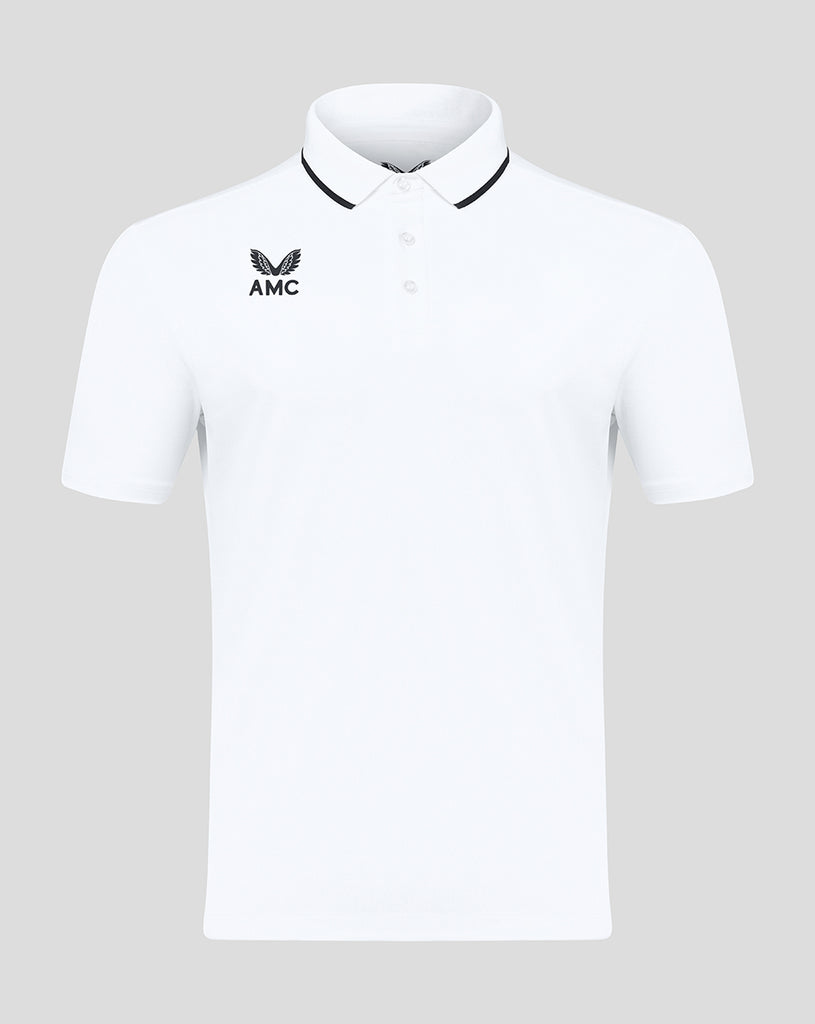 White AMC short sleeve polo shirt