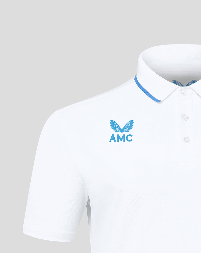 White/Blue AMC Short Sleeve Media Polo