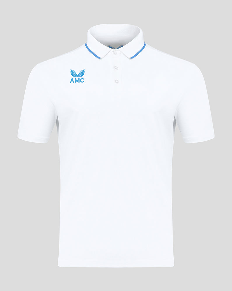 White and blue AMC polo shirt
