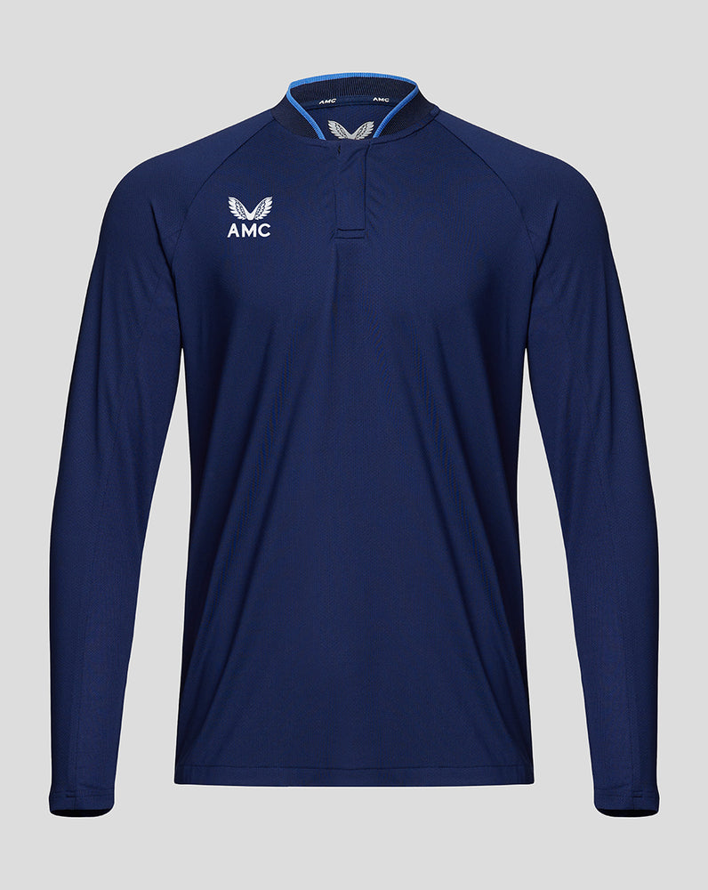 Navy AMC long sleeve tennis polo shirt