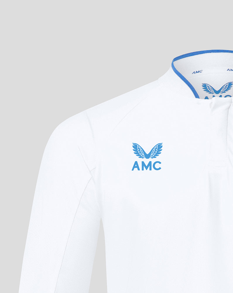 White/Blue AMC Long Sleeve Polo