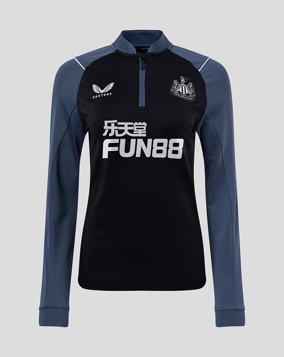 Womens black Newcastle United 1/4 zip training top