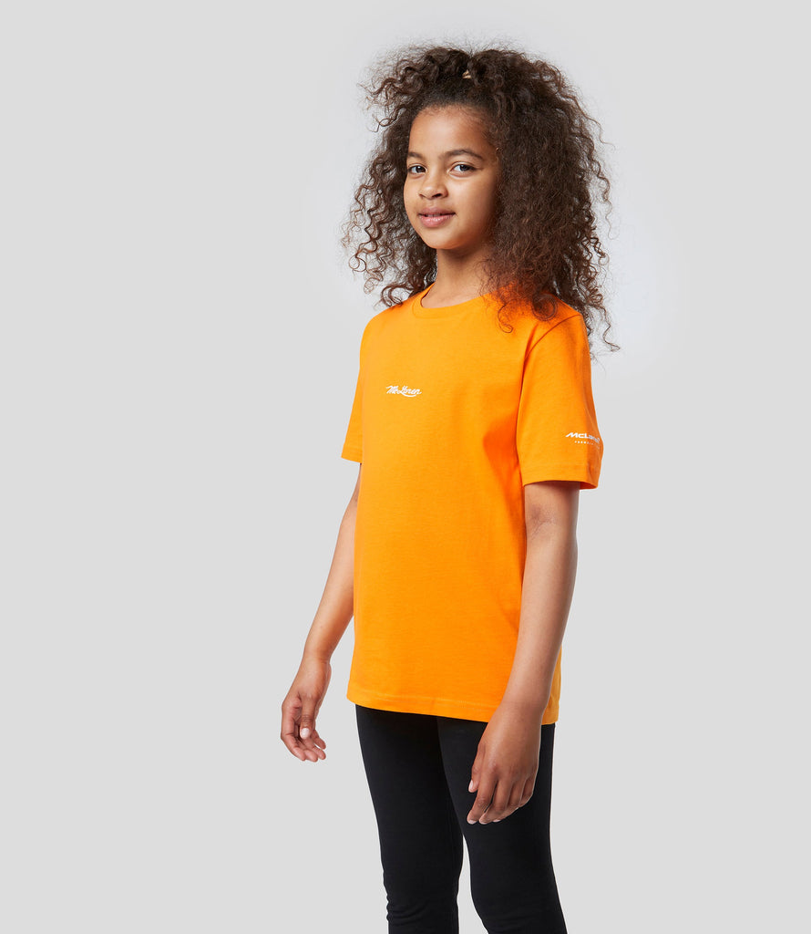 Papaya orange kids McLaren Monaco DR3 t-shirt
