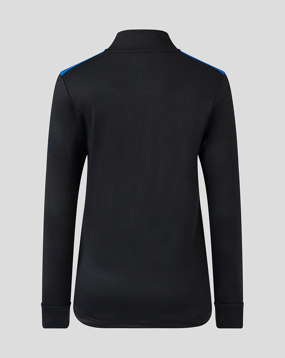 Rangers Junior 23/24 Matchday Training 1/4 Zip Midlayer - Black/Blue