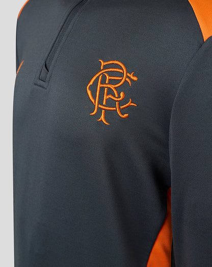 Rangers Junior 23/24 Training 1/4 Zip Midlayer - Grey/Orange