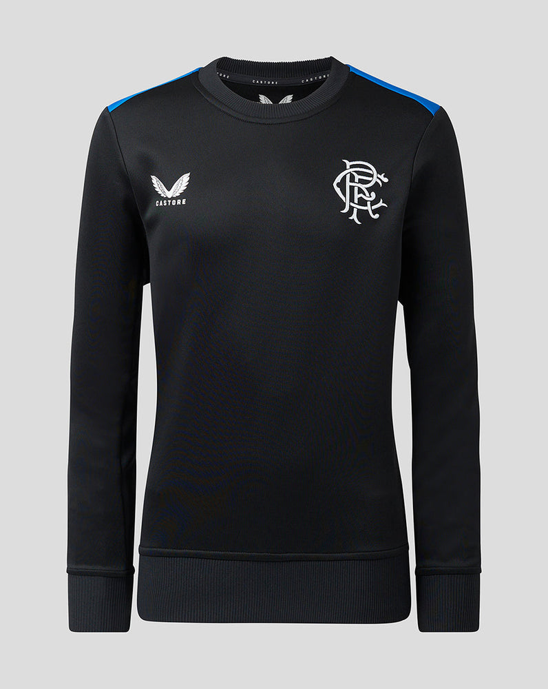Rangers Junior 23/24 Matchday Training Sweatshirt - Black/Blue