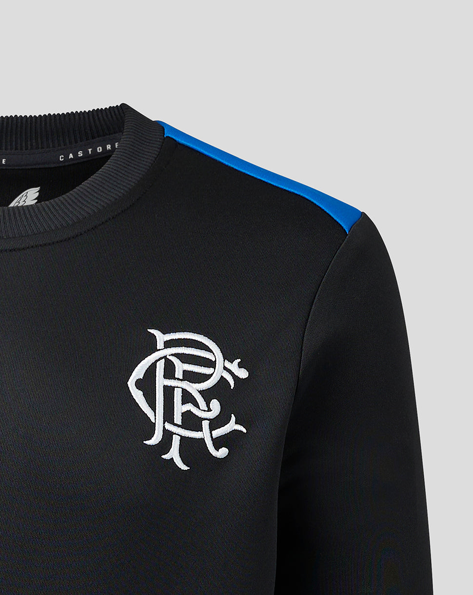 Rangers Junior 23/24 Matchday Training Sweatshirt - Black/Blue