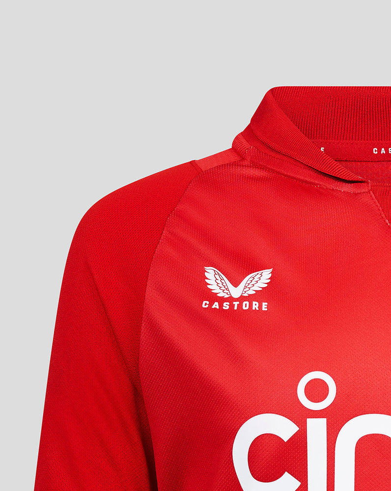England Cricket Junior IT20 Short Sleeve Shirt - Red – Castore