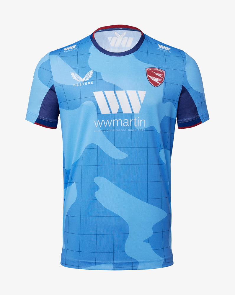 Blue Kent Spitfires cricket ODI t-shirt