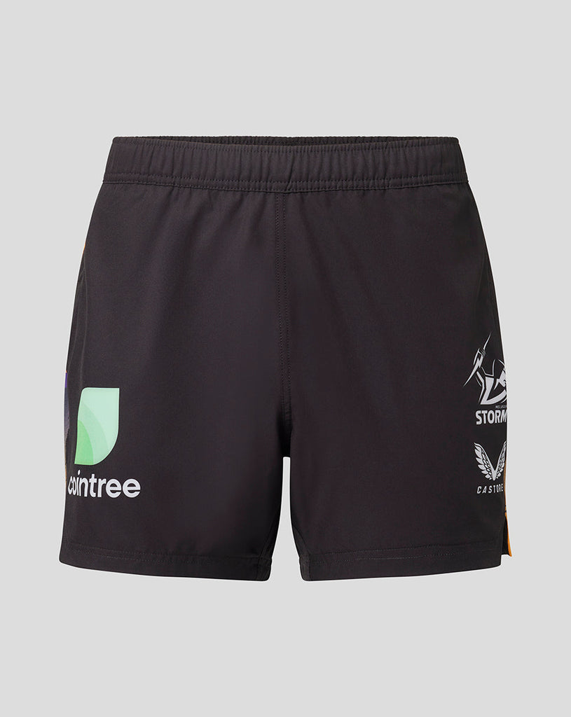 Black Melbourne Storm rugby training shorts 2023