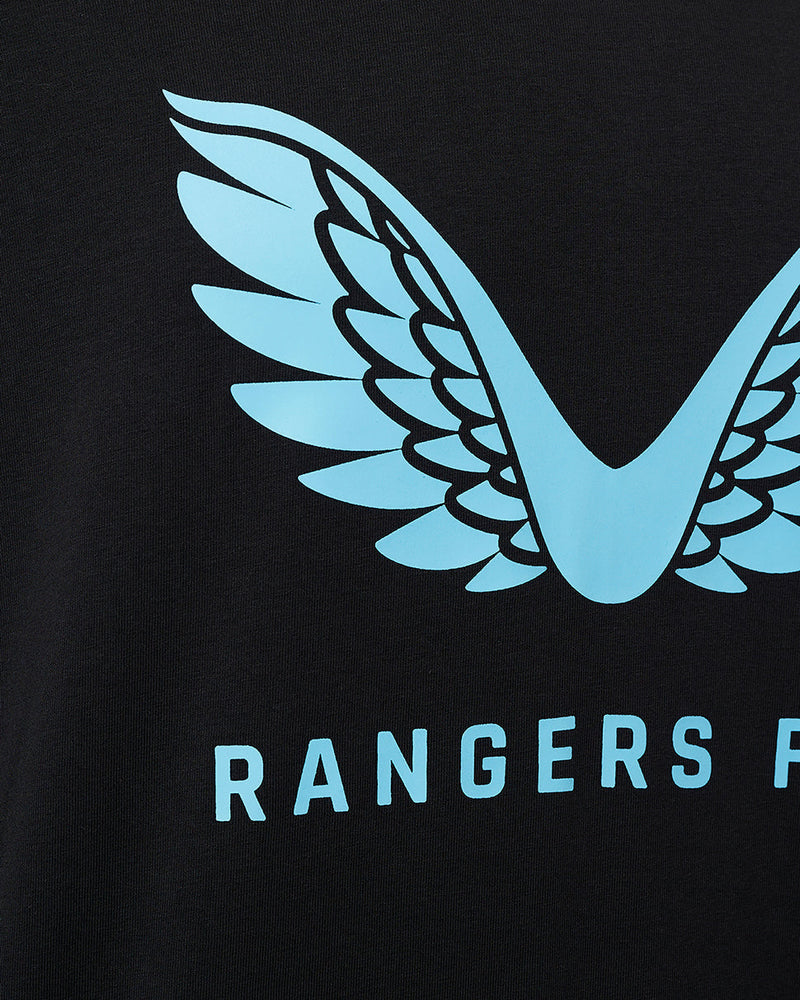 Rangers Junior 23/24 Players Travel Logo T-Shirt - Black