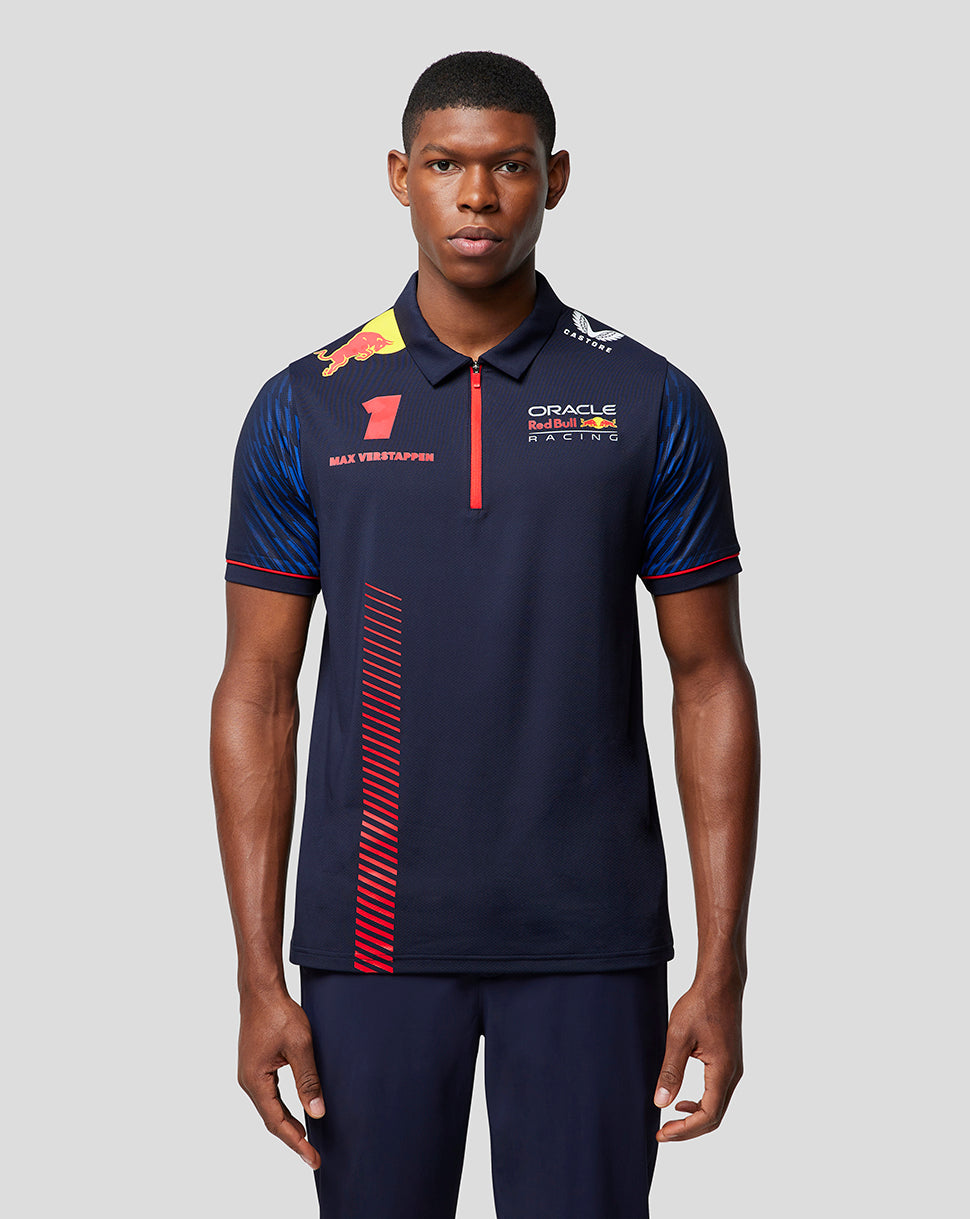 Oracle Red Bull Racing Mens Short Sleeve Polo Shirt Driver Max Verstappen - Night Sky - Night Sky
