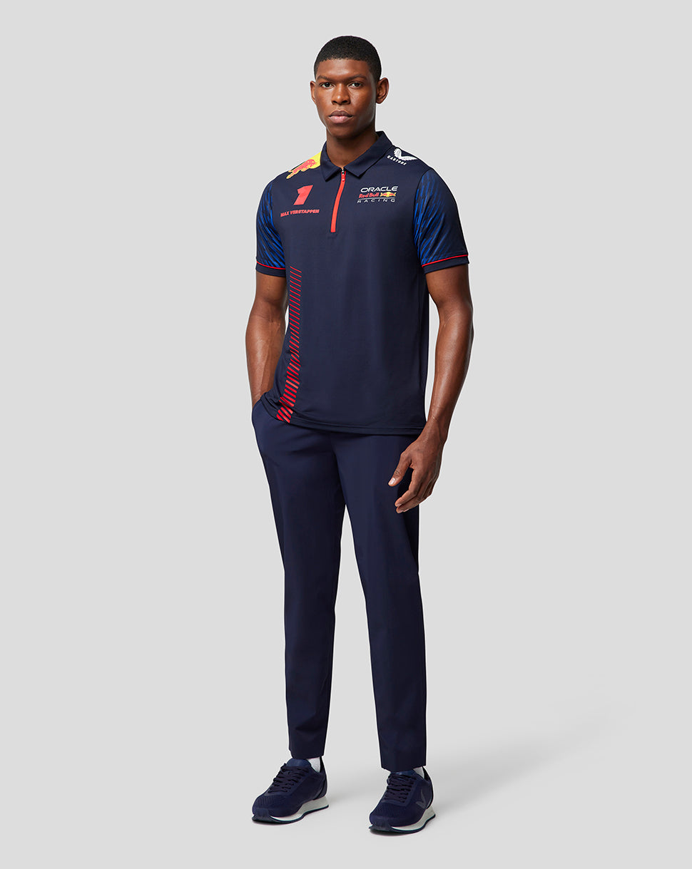 Oracle Red Bull Racing Mens Short Sleeve Polo Shirt Driver Max Verstappen - Night Sky - Night Sky