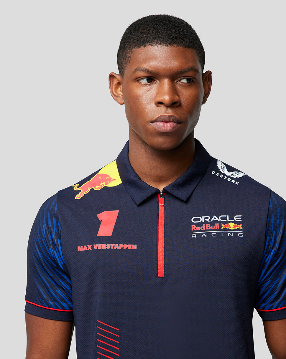Oracle Red Bull Racing Mens Short Sleeve Polo Shirt Driver Max Verstappen - Night Sky - Night Sky