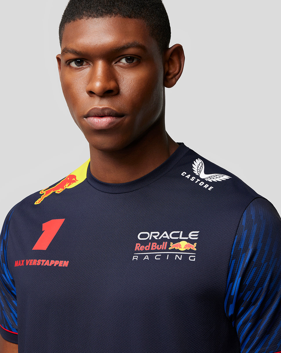 Oracle Red Bull Racing Mens T-Shirt Driver Max Verstappen - Night Sky - Night Sky