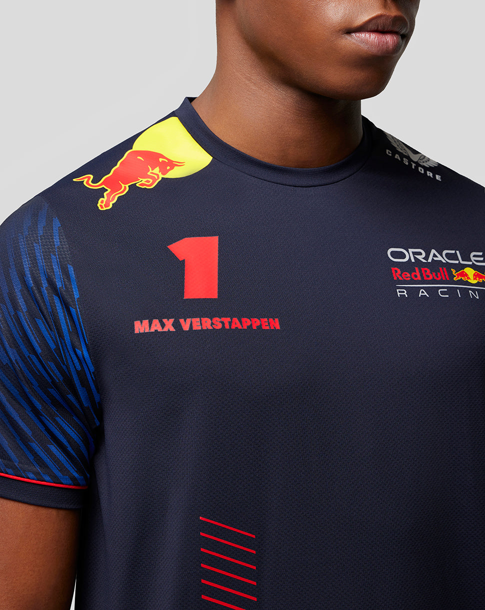 Oracle Red Bull Racing Mens T-Shirt Driver Max Verstappen - Night Sky - Night Sky