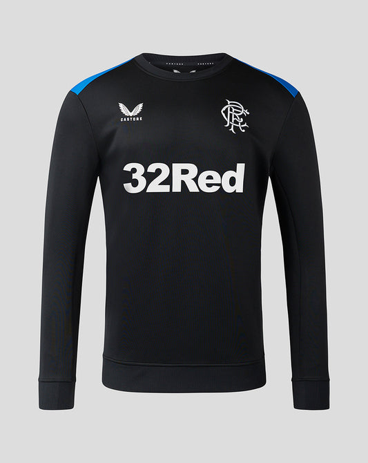 Rangers Men's 23/24 Match Day Training Sweatshirt - Black/Blue