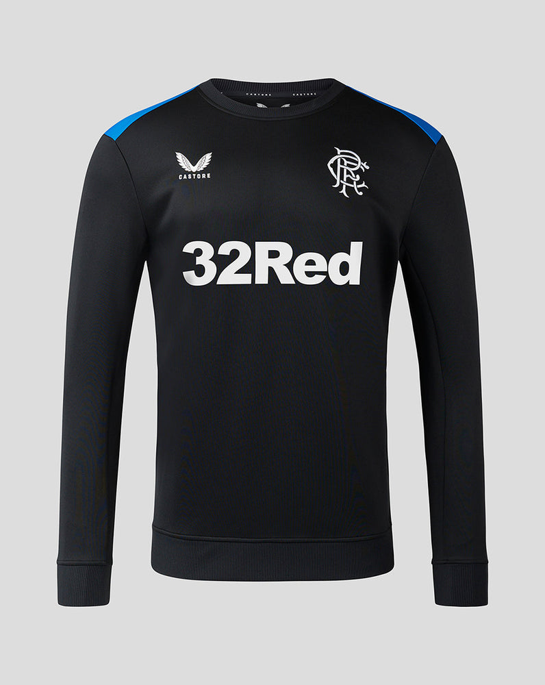Rangers Men's 23/24 Match Day Training Sweatshirt - Black/Blue