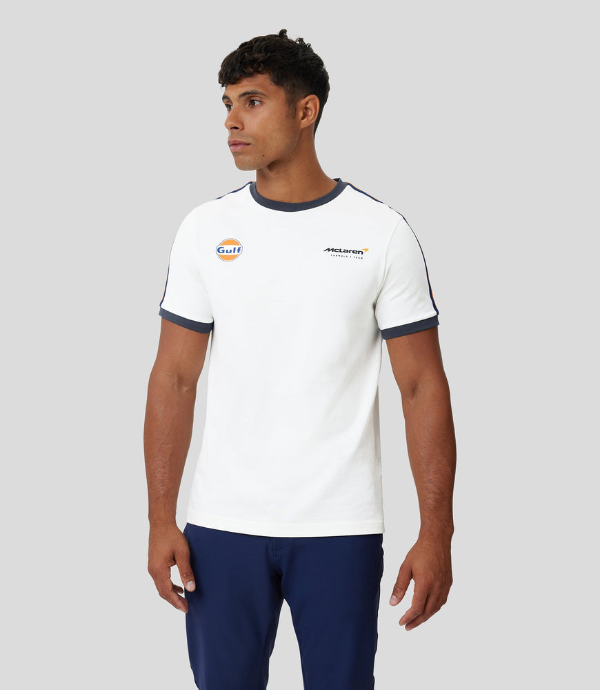 anker fokus Learner White McLaren Gulf Ringer Taper T-Shirt – Castore