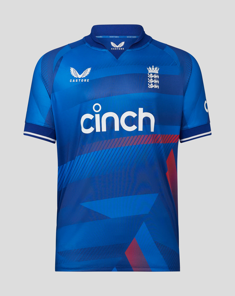 Blue England Cricket Men's ODI Short Sleeve Jersey
