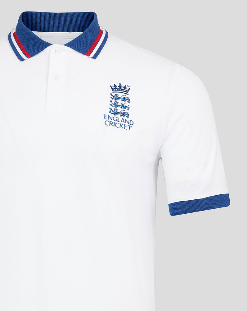 England Cricket Men's Core Polo - White