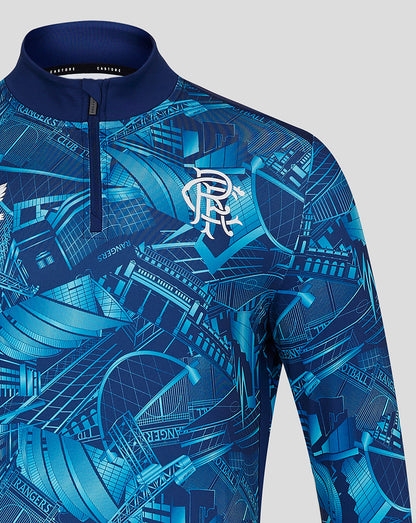 Rangers Mens 23/24 City Print 1/4 Zip Mid Layer