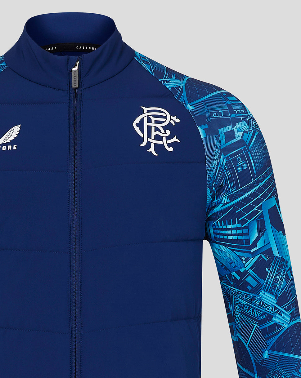 Rangers Mens 23/24 City Print Hybrid Jacket - Blue/Green