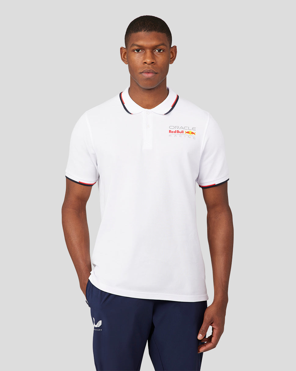 Oracle Red Bull Racing Unisex Core Polo Full Colour Logo - White - White